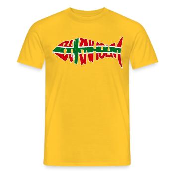 Poisson de Bornholm Original - T-shirt homme - jaune - Devant - AI Model Male 178 dark (178cm)