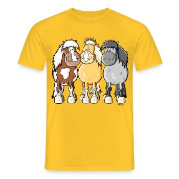 Shetty Trio - Männer T-Shirt - Gelb - Vorne - AI Model Male 178 dark (178cm)