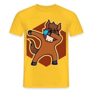Tanzendes Pferdchen - Männer T-Shirt - Gelb - Vorne - AI Model Male 178 dark (178cm)