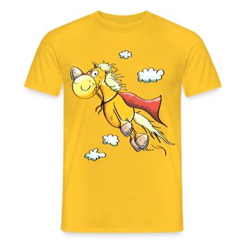 Super Pferd - Männer T-Shirt - Gelb - Vorne - AI Model Male 178 dark (178cm)