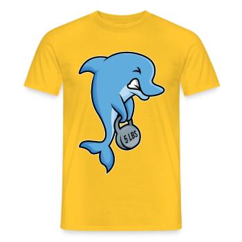 strong dolphin fitness design - Men's T-Shirt - yellow - Front - AI Model Male 178 dark (178cm)