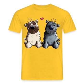 Lustige Möpse I Mops I Pug Love I Geschenk - Männer T-Shirt - Gelb - Vorne - AI Model Male 178 dark (178cm)