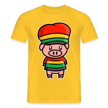 Doux cochon de la Jamaïque - design - T-shirt homme - jaune - Devant - AI Model Male 178 dark (178cm)
