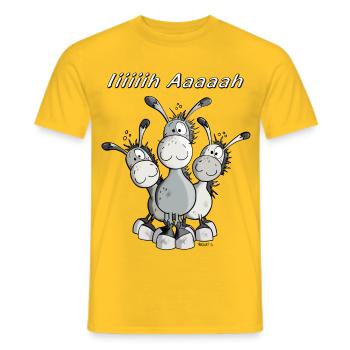 Esel Trio - Männer T-Shirt - Gelb - Vorne - AI Model Male 178 dark (178cm)