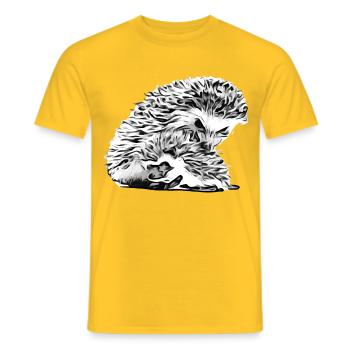 Maman hérisson avec bébé hérisson - T-shirt homme - jaune - Devant - AI Model Male 178 dark (178cm)