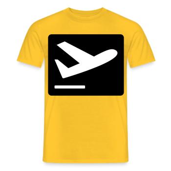 Flugzeug beim Starten - Männer T-Shirt - Gelb - Vorne - AI Model Male 178 dark (178cm)