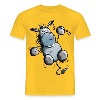 Esel hängt ab - Männer T-Shirt - Gelb - Vorne - AI Model Male 178 dark (178cm)