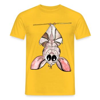 Kawaii Bat Neon Night - Men's T-Shirt - yellow - Front - AI Model Male 178 dark (178cm)