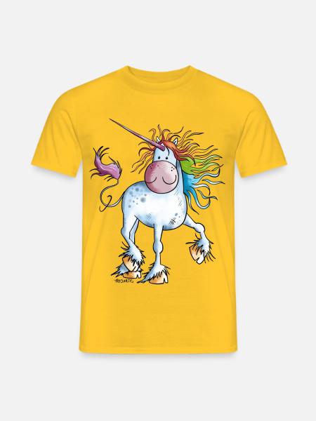 Rainbow Unicorn - Men's T-Shirt - yellow
