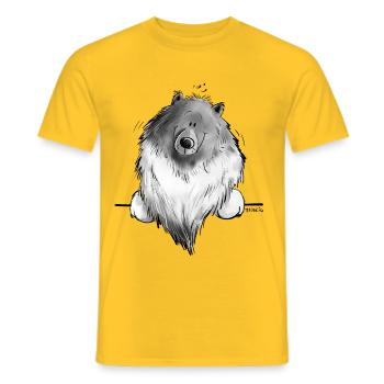 Cadeau drôle de chien de bande dessinée Wolfsspitz I - T-shirt homme - jaune - Devant - AI Model Male 178 dark (178cm)
