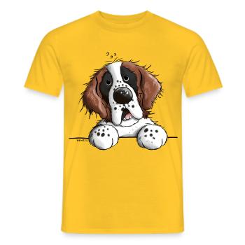 Happy Saint Bernard - Men's T-Shirt - yellow - Front - AI Model Male 178 dark (178cm)