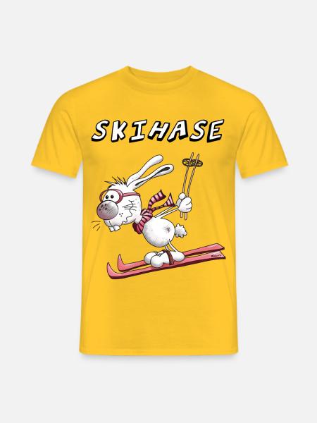 Skihase - Männer T-Shirt - Gelb