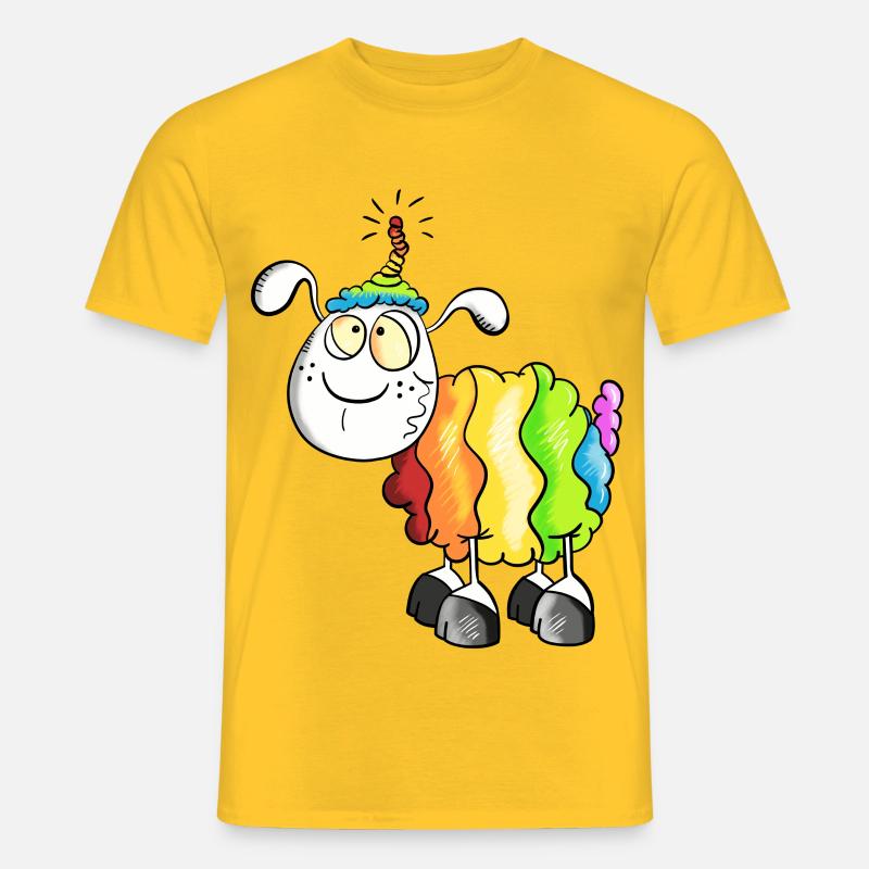 Rainbow Schaf - Männer T-Shirt - Gelb