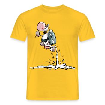 Power Kuh mit extra viel Milch - Männer T-Shirt - Gelb - Vorne - AI Model Male 178 dark (178cm)