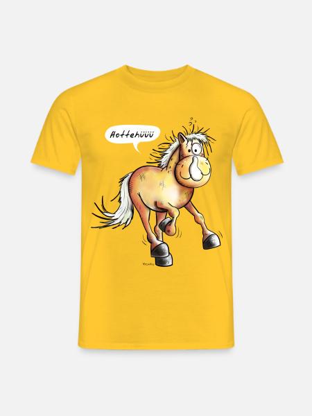 Pferdchen läuft - Pferd - Pferde - Fuchs - Fohlen - Männer T-Shirt - Gelb