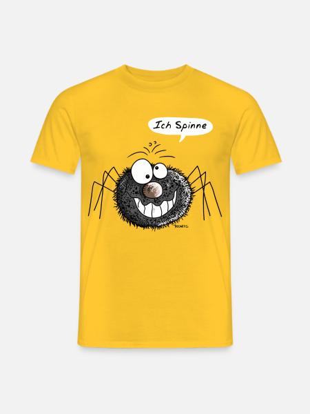 Ich Spinne - Smile - Spinnen - Schwarz - Lachen - Männer T-Shirt - Gelb