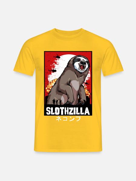 Slothzilla Feuersturm - Männer T-Shirt - Gelb