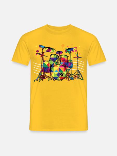 Kaleidoskop-Schlagzeug - Männer T-Shirt - Gelb