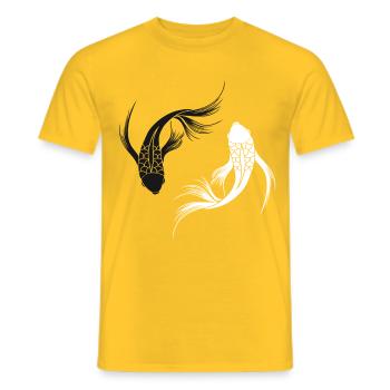 Fish Jin Jang Fish Asia China Japan Fins - Men's T-Shirt - yellow - Front - AI Model Male 178 dark (178cm)