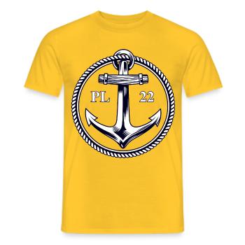 PL22 Marine Anchor - Men's T-Shirt - yellow - Front - AI Model Male 178 dark (178cm)