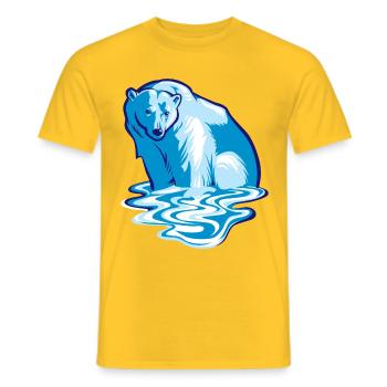 Ours polaire qui fond - T-shirt homme - jaune - Devant - AI Model Male 178 dark (178cm)