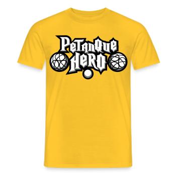 Petanque héro flex - T-shirt homme - jaune - Devant - AI Model Male 178 dark (178cm)