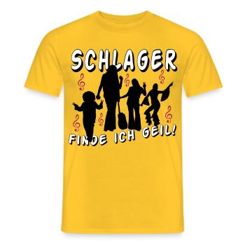 Schlager Liebe Shirt: Finde Ich Geil - Männer T-Shirt - Gelb - Vorne - AI Model Male 178 dark (178cm)