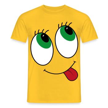 Comic-style eyes - Men's T-Shirt - yellow - Front - AI Model Male 178 dark (178cm)