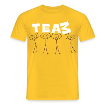 team - Men's T-Shirt - yellow - Front - AI Model Male 178 dark (178cm)