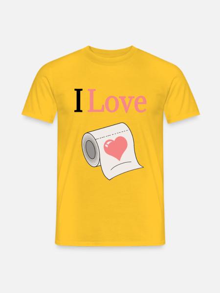 I love Klopapier - Männer T-Shirt - Gelb