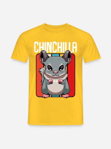Chinchilla Pop Art Panel - Männer T-Shirt - Gelb