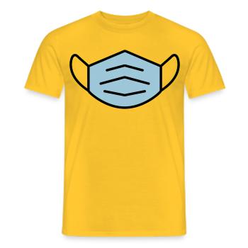 Grand vecteur d'un masque - T-shirt homme - jaune - Devant - AI Model Male 178 dark (178cm)