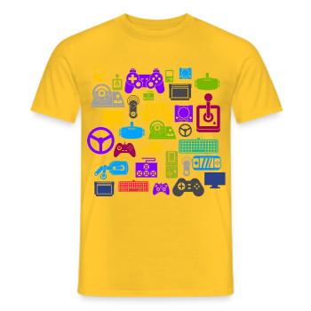 Gaming Gaming Gaming Gaming Gaming Gaming Gaming - Men's T-Shirt - yellow - Front - AI Model Male 178 dark (178cm)