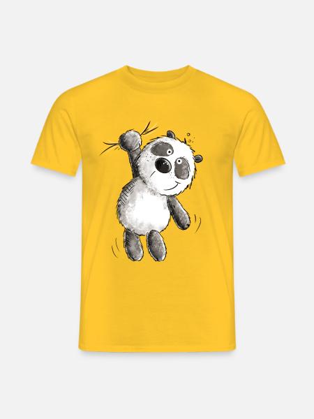 Panda hænger af jeg Panda bjørn I Pandas dyremotiv - Mænd T-shirt - gul
