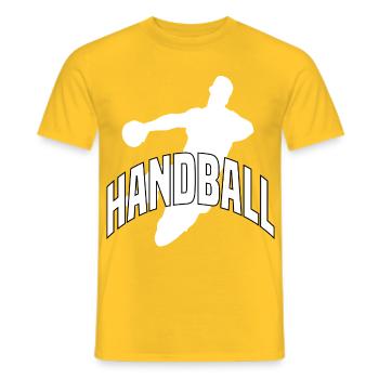 Kraftvolle Handball Silhouette - Männer T-Shirt - Gelb - Vorne - AI Model Male 178 dark (178cm)