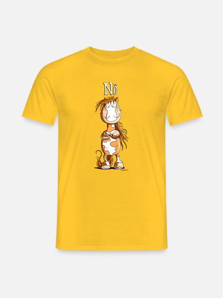 Nö Pferd I Einfach Nö Tiermotiv - Männer T-Shirt - Gelb