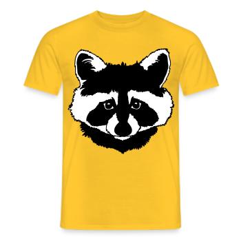 Waschbär Kopf schwarz weiss - Männer T-Shirt - Gelb - Vorne - AI Model Male 178 dark (178cm)
