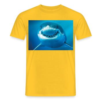 Smiling Shark Underwater - Men's T-Shirt - yellow - Front - AI Model Male 178 dark (178cm)