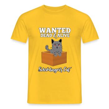 Wanted : Schrödinger’s Cat - Dead &Alive Geschenk - T-shirt homme - jaune - Devant - AI Model Male 178 dark (178cm)