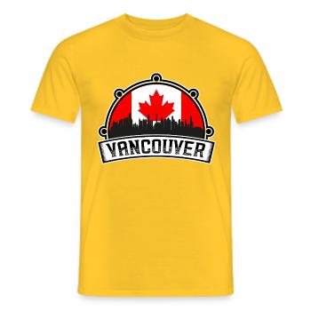 Vancouver Canada Skyline Travel Souvenir Canadian - Men's T-Shirt - yellow - Front - AI Model Male 178 dark (178cm)