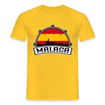 Malaga Espagne Skyline Voyage Souvenir Drapeau Espagnol - T-shirt homme - jaune - Devant - AI Model Male 178 dark (178cm)