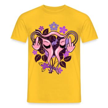 Blumen Uterus Pro-Choice Eierstöcke - Männer T-Shirt - Gelb - Vorne - AI Model Male 178 dark (178cm)