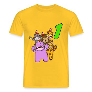 1er anniversaire t-shirt de la jungle - T-shirt homme - jaune - Devant - AI Model Male 178 dark (178cm)