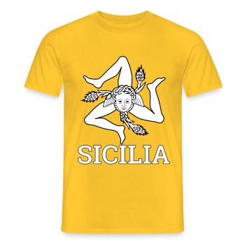 "Sicilian Flag" - Sicily, Sicilia - Men's T-Shirt - yellow - Front - AI Model Male 178 dark (178cm)