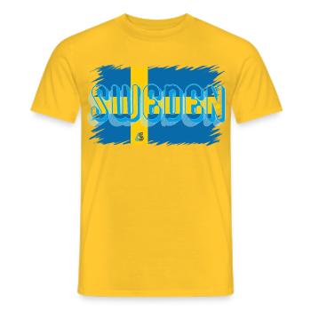 Schweden - Männer T-Shirt - Gelb - Vorne - AI Model Male 178 dark (178cm)