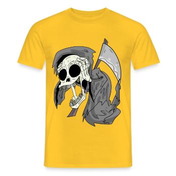 La Faucheuse rit drôlement - T-shirt homme - jaune - Devant - AI Model Male 178 dark (178cm)