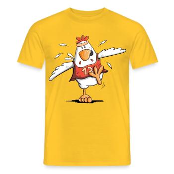 Running Chicken I Race Chickens I Marathon - Men's T-Shirt - yellow - Front - AI Model Male 178 dark (178cm)