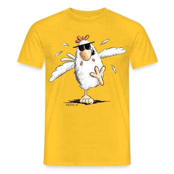 Cooles Rennendes Huhn Mit Sonnenbrille - Männer T-Shirt - Gelb - Vorne - AI Model Male 178 dark (178cm)