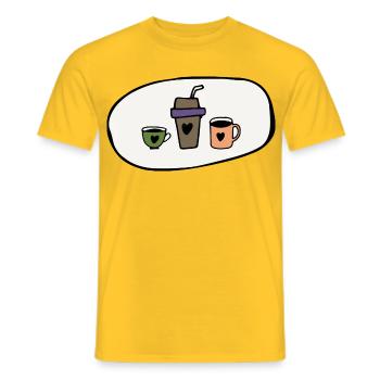 Kaffee genießen - Männer T-Shirt - Gelb - Vorne - AI Model Male 178 dark (178cm)