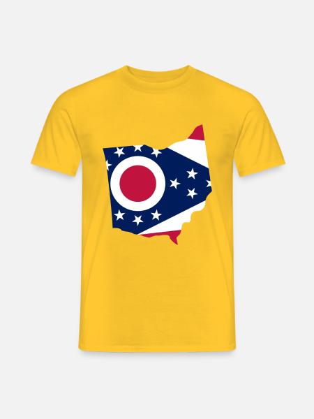 Ohio USA State Ohio Flagge Karte - Männer T-Shirt - Gelb